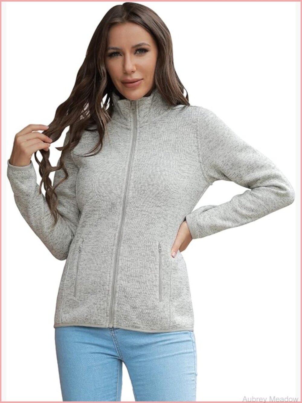 Fleece Full Zip Stand Collar Jacket with 4 Pockets